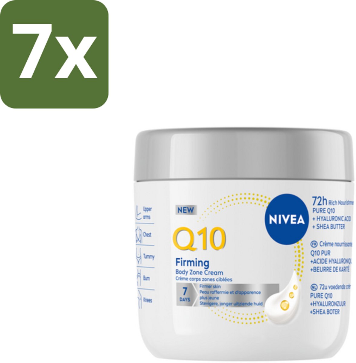 NIVEA – Bodycrème – Q10 Verstevigend + Verjongend – 400 ml - Bulkverpakking - 7 stuks