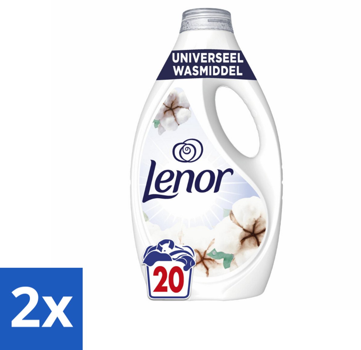 Lenor – Wasmiddel – Katoen Fris – 20 Wasbeurten - 900 ml - Voordeelverpakking - 2 stuks