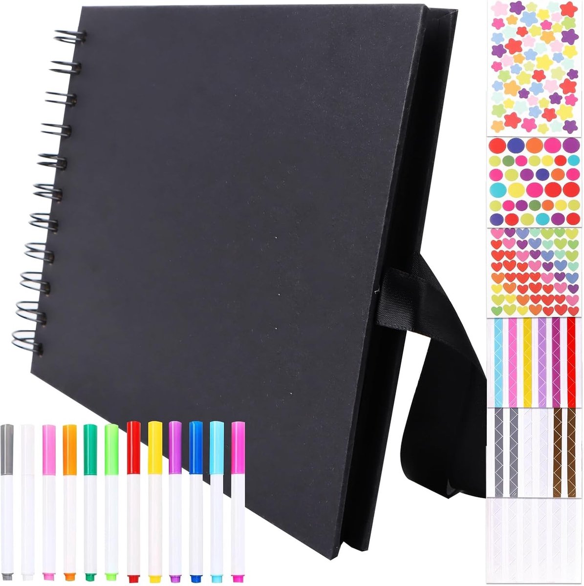 DIY Fotoalbum met 40 Zwarte Pagina's - Perfect als Afstudeercadeau, Verjaardagscadeau of Trouwen Geschenk