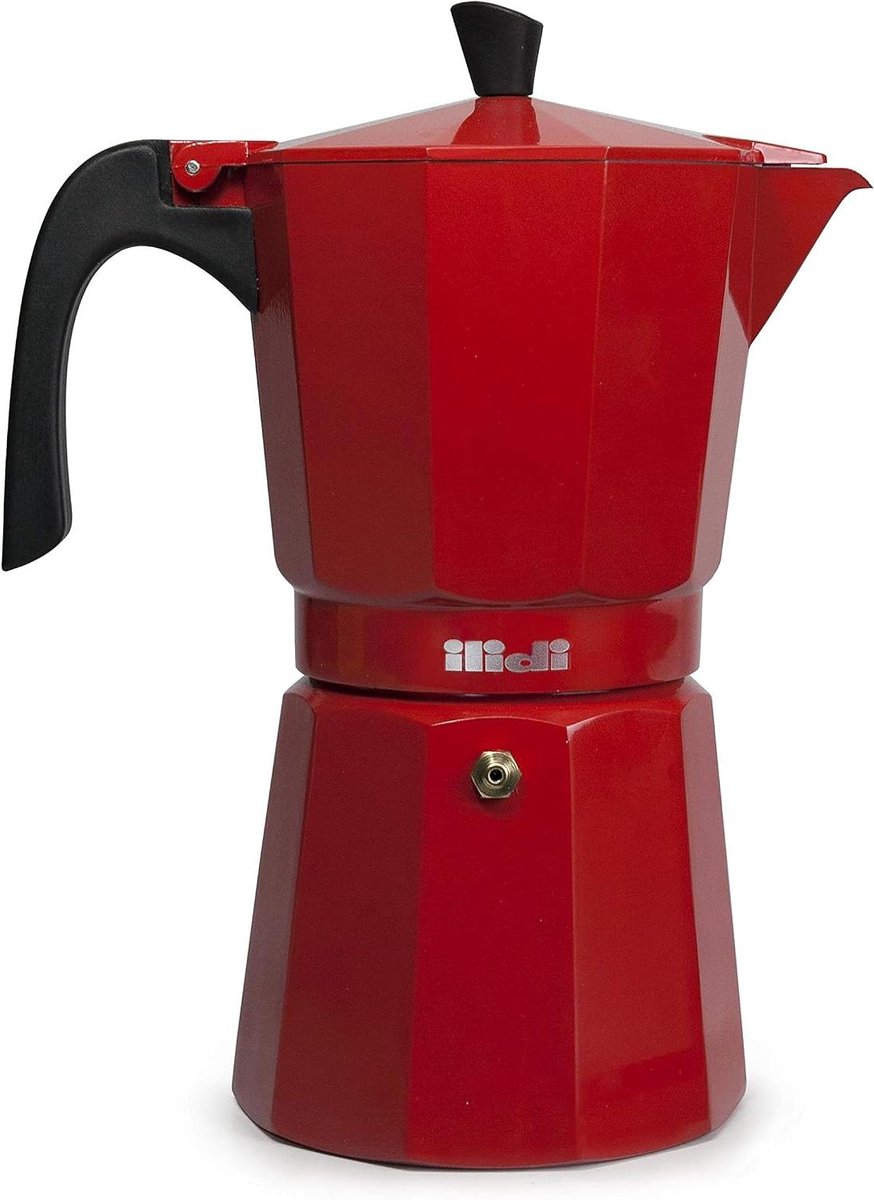Percolator Koffiezetter - Moka pot - Koffie Zetten - Aluminium Moka Pot - 150 ml 3 kopjes - Rood
