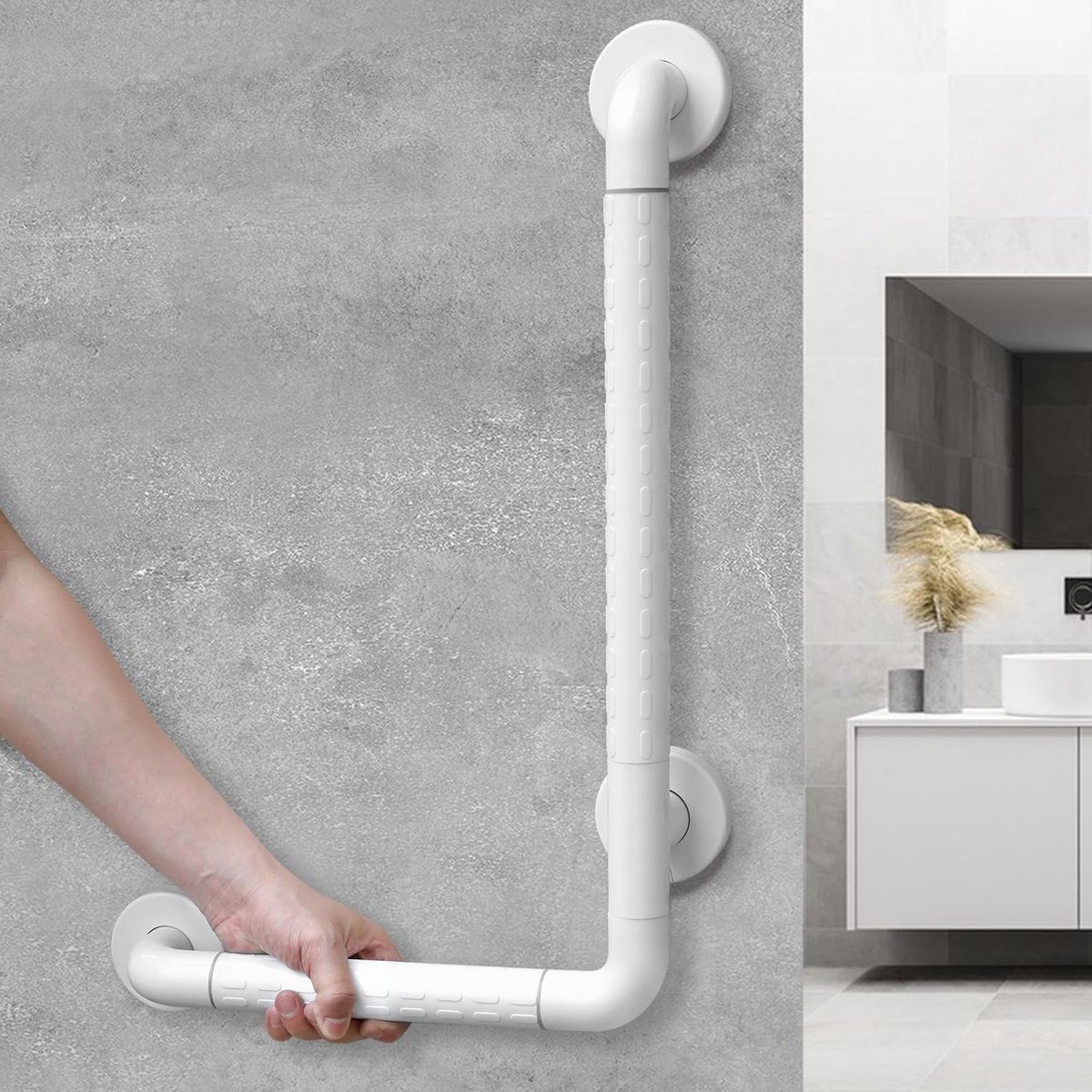 Badkamer Handgreep - Douche Leuning - Veiligheid Binnen - Antislip Ondersteuning - 40 x 60 cm - Wit
