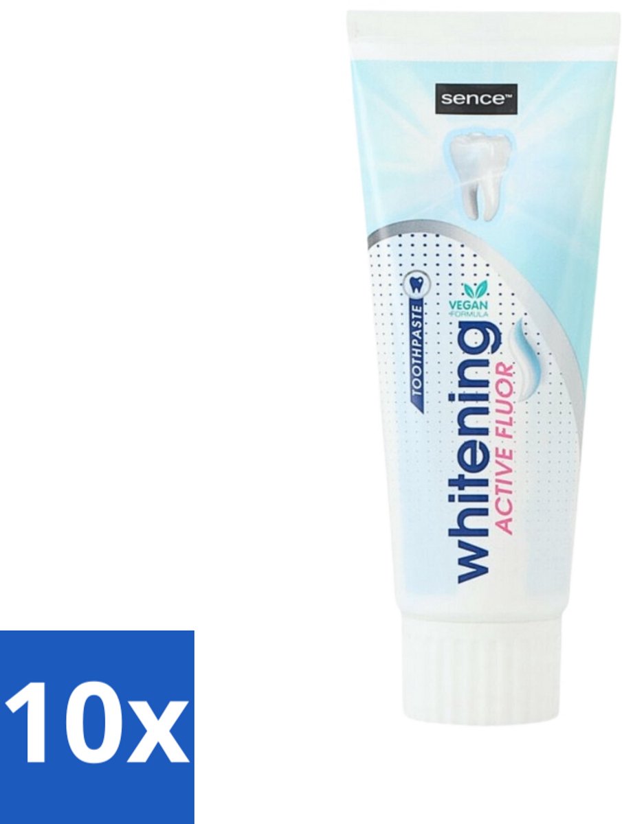 10 x Sence - Whitening - Tandpasta - Met Fluor - 75 ml - Tandpasta - Witte Tanden - Fluor - Tanden Reinigen - Tanden Verzorgen