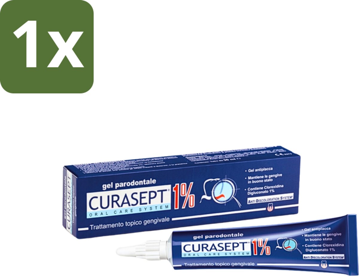 1 x Curasept Parodontaal Gel 1% CHX 30 ml - Parodontaal Gel - Chloorhexidine Gel - Tandvlees Verzorging - Mondhygiëne - Anti-discoloration Gel