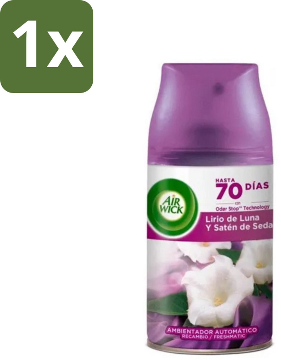 1 x Air Wick - Luchtverfrisser Navulling - Maan Lelie - Automatische Spray - 250 ml - Maan Lelie - Luchtverfrisser - Geur - Essentiële Oliën - Geurverspreiding