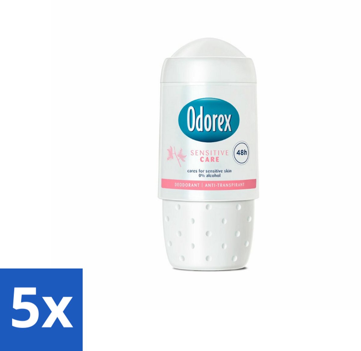 5 x Odorex Deodorant Roller Sensitive Care 50 ml - Gevoelige Huid - Deodorant - Roll-on - Huidvriendelijk - Alcoholvrij
