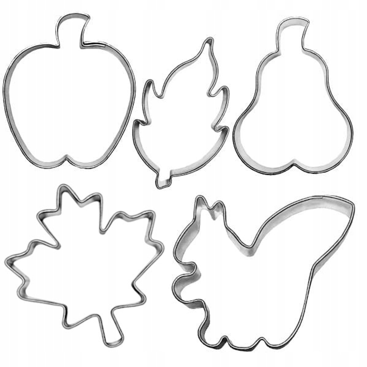 5x Herfst Koekjesvormpjes - Appel, Peer, Eekhoorn, Bladeren