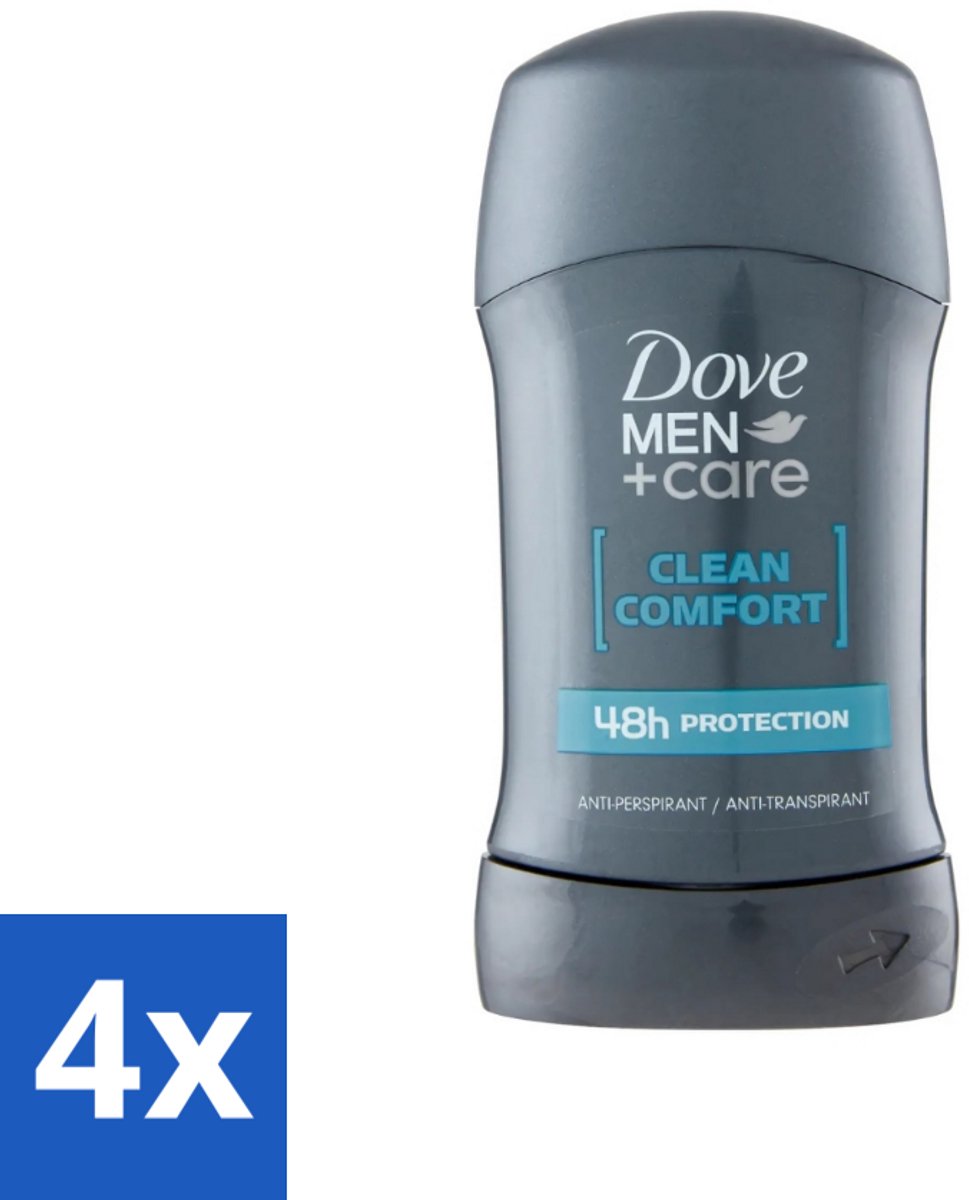 4 x Dove - Deodorant - Stick Clean Comfort - Zachte bescherming - 50 ml - Deodorant Stick - Zweetbestendig - Huidcomfort - 48 Uur Bescherming - Alcoholvrij