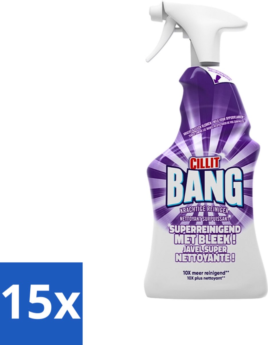 Cillit Bang - Bleek - Verwijdert Hardnekkig Vuil - Sterke Bleekwerking - 750 ml - Bulkverpakking - 15 stuks