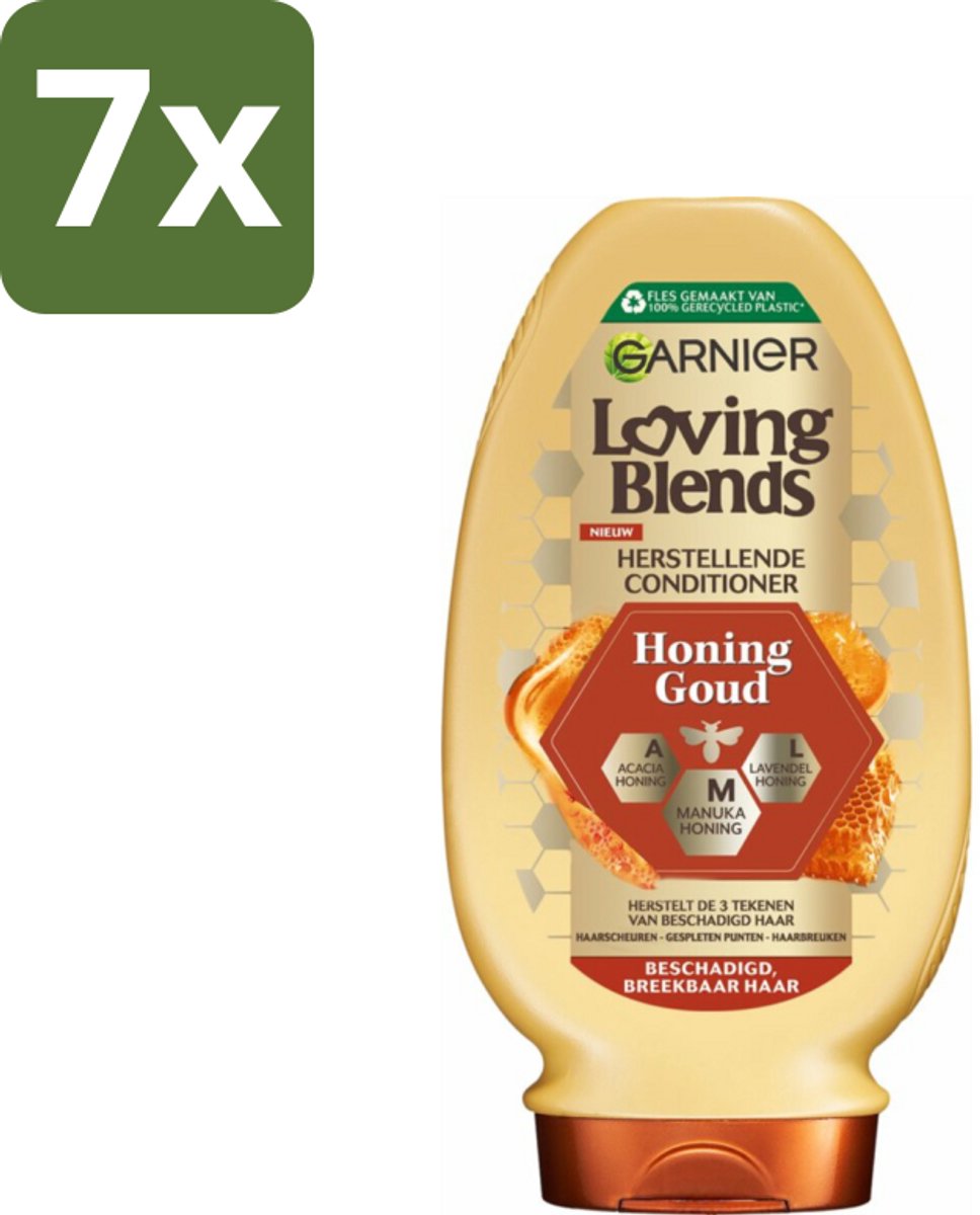 7 x Garnier Loving Blends Honing Goud Conditioner 250 ml - Beschadigd Haar - Breekbaar Haar - Haar Herstel - Haar Versterken - Honing Conditioner