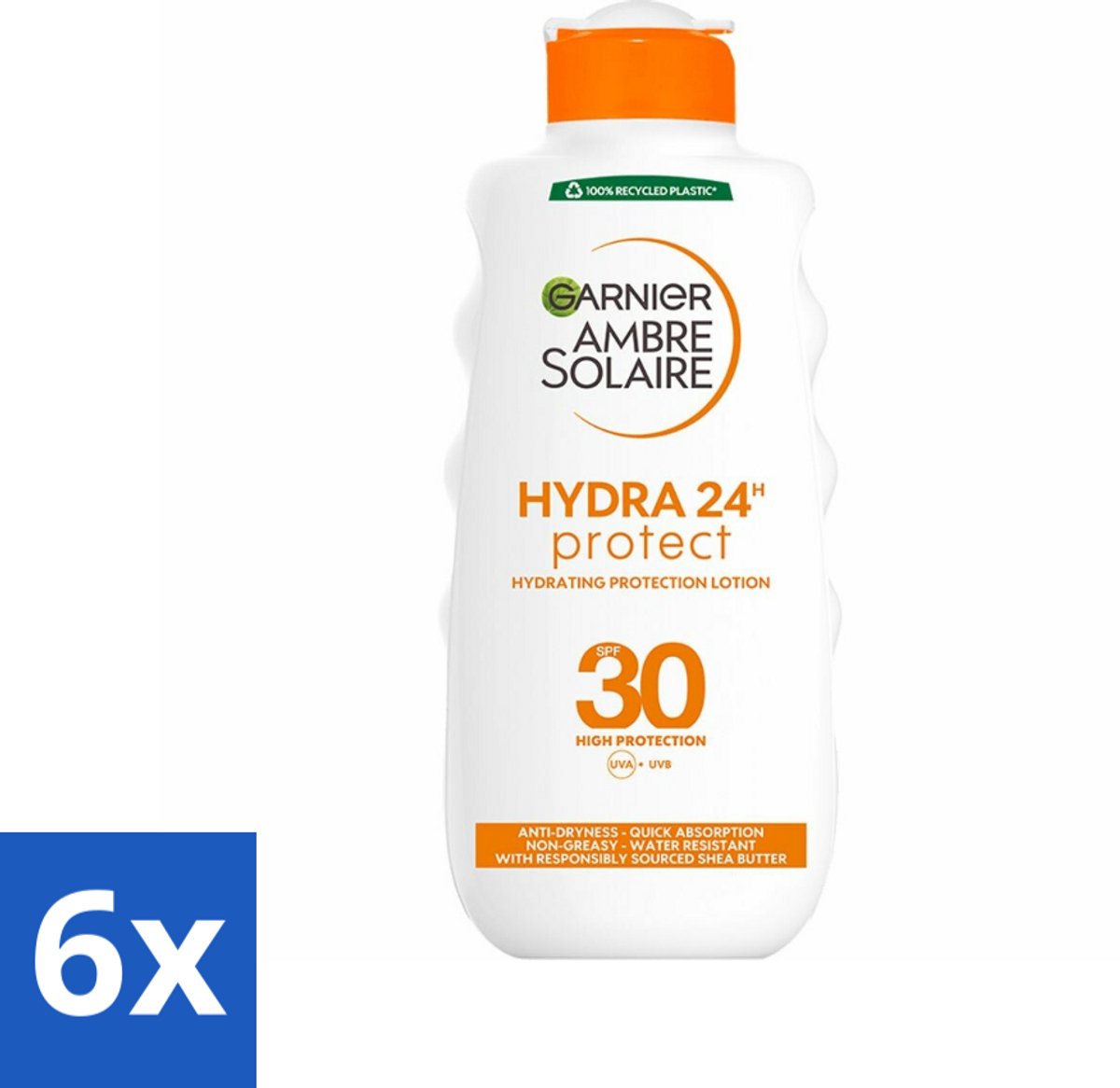 6 x Garnier - Ambre Solaire - Hydraterende Zonnebrand Melk - SPF 30 - 200 ml - Zonnescherm - Zonnebrandmelk - Hydraterende Zonnebrandmelk - SPF 30 - Zonbescherming