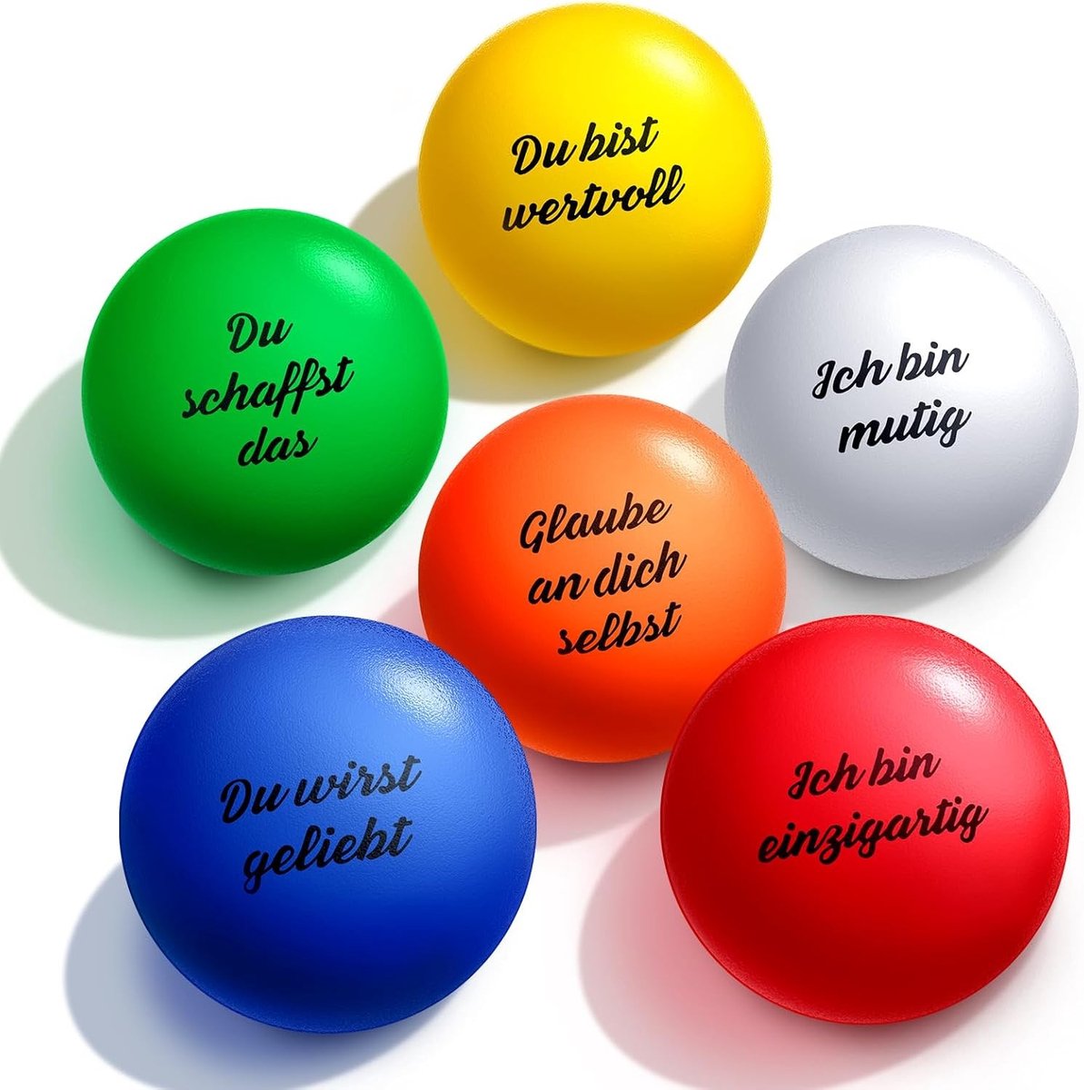 Set van 6 Motivatieballen van 2,5 inch voor Sport en Fitness - Perfect voor Training en Teambuilding