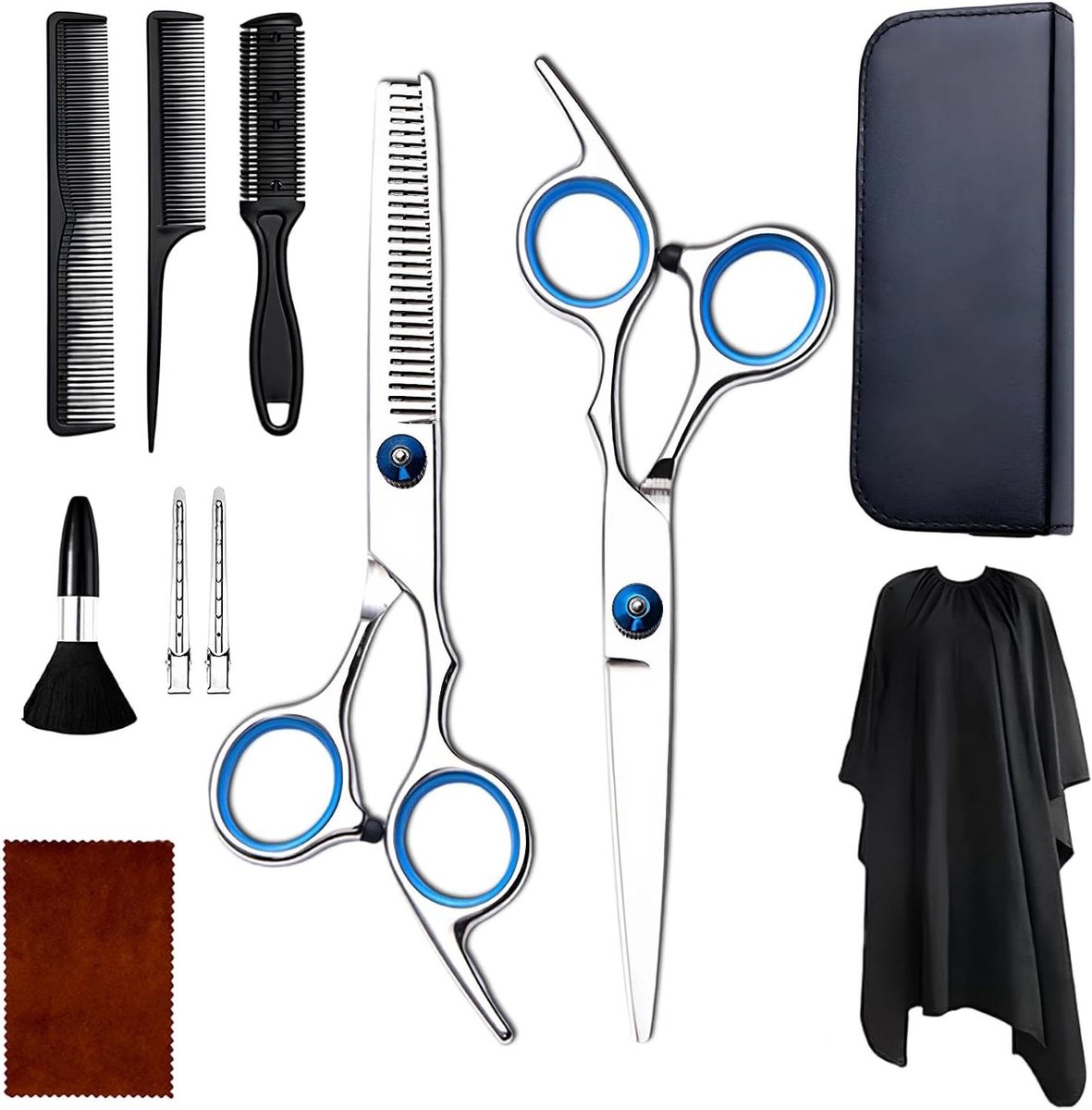 Haarknipset - Kappersset - Thuis Kapsel - 11 Delige Set - Staal - Zilver