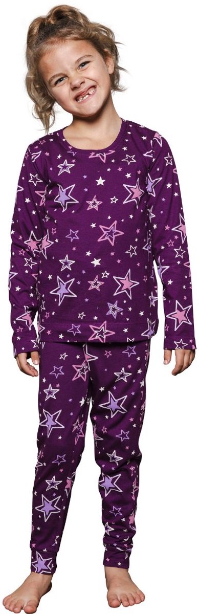 Katoenen dames pyjama donkerpaars MyRebelle Paars vrouw 152