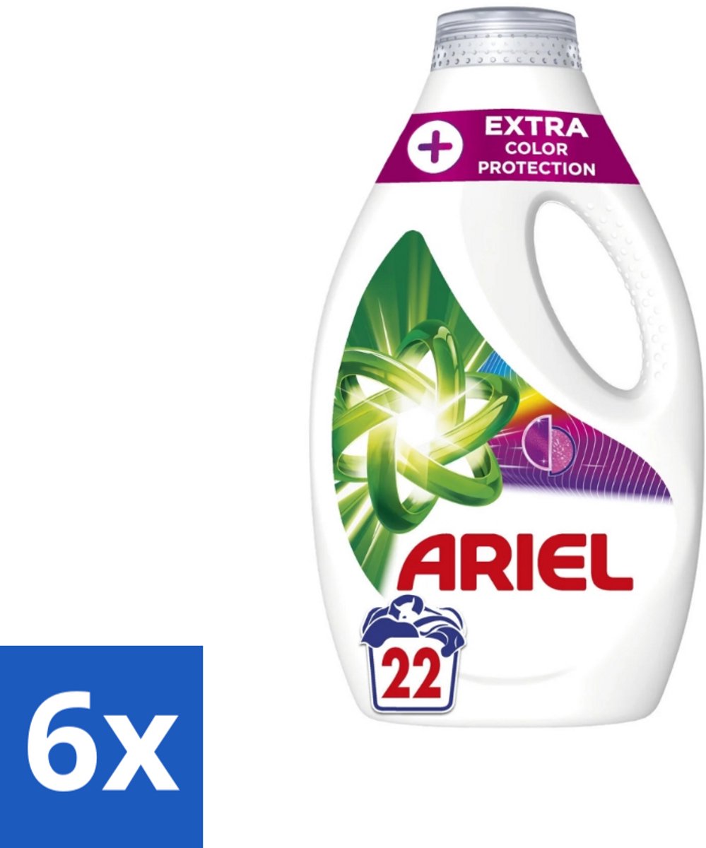 Ariel – Vloeibaar Wasmiddel – Extra Color Protection – 990 ml – 22 wasbeurten - Voordeelverpakking - 6 stuks