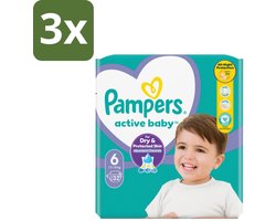 3 x Pampers Active Baby Luiers Maat 6 (13-18 kg) 32 stuks per verpakking - Baby Luiers - Bescherming Tegen Doorlekken - Bewegingsvrijheid - Comfort - Droogheid