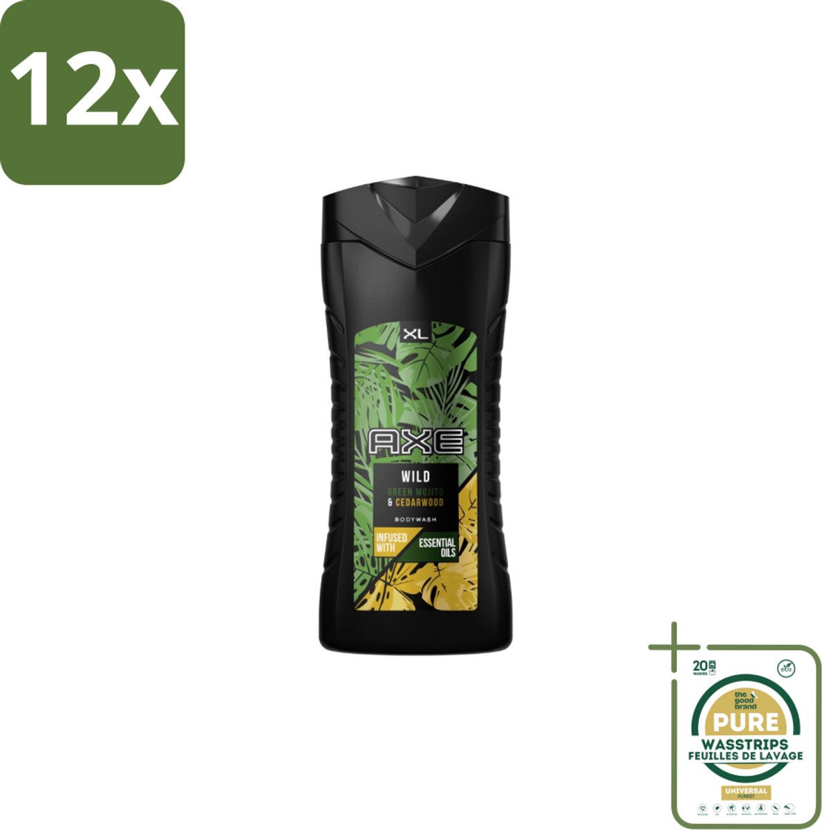 AXE - Douchegel - Wild - 400 ml - Voordeelverpakking - 12 stuks - Mojito - Cederhout