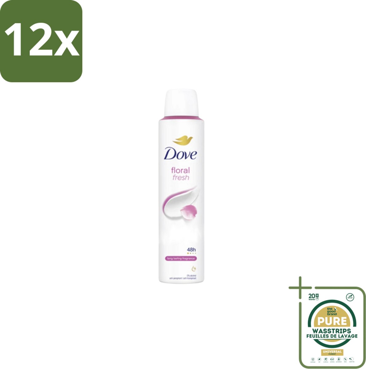Dove – Deodorant Spray – Floral Fresh – 200 ml - Voordeelverpakking - 12 stuks - Geur - Bloemige geur