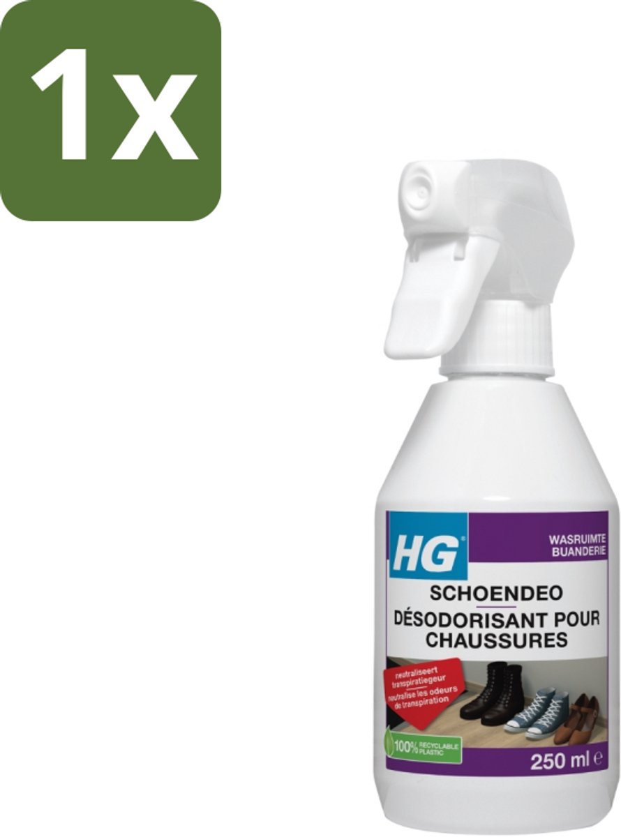 1 x HG Schoendeo 250 ml - Schoenen Geur - Transpiratiegeur - Schoendeo - Schoenen Reinigen - Schoenen Fris