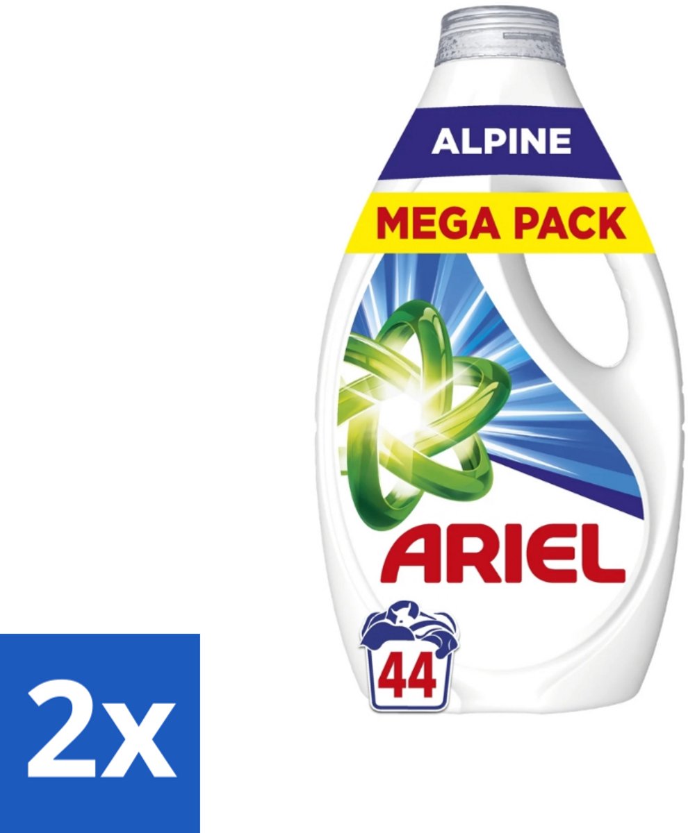 Ariel – Vloeibaar Wasmiddel – Alpine – 1980 ml – 44 wasbeurten - Voordeelverpakking - 2 stuks