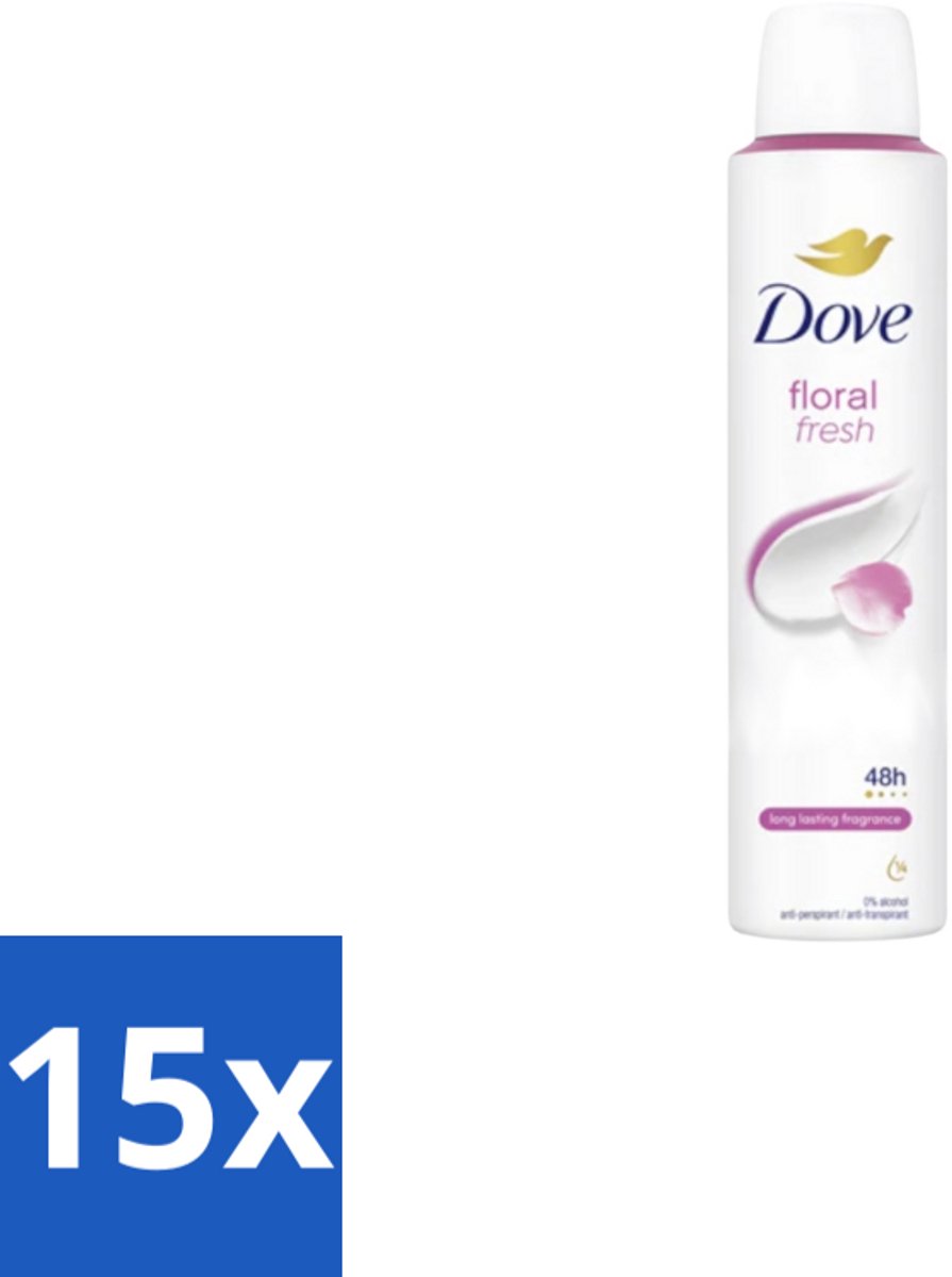 Dove – Deodorant Spray – Floral Fresh – 200 ml - Bulkverpakking - 15 stuks