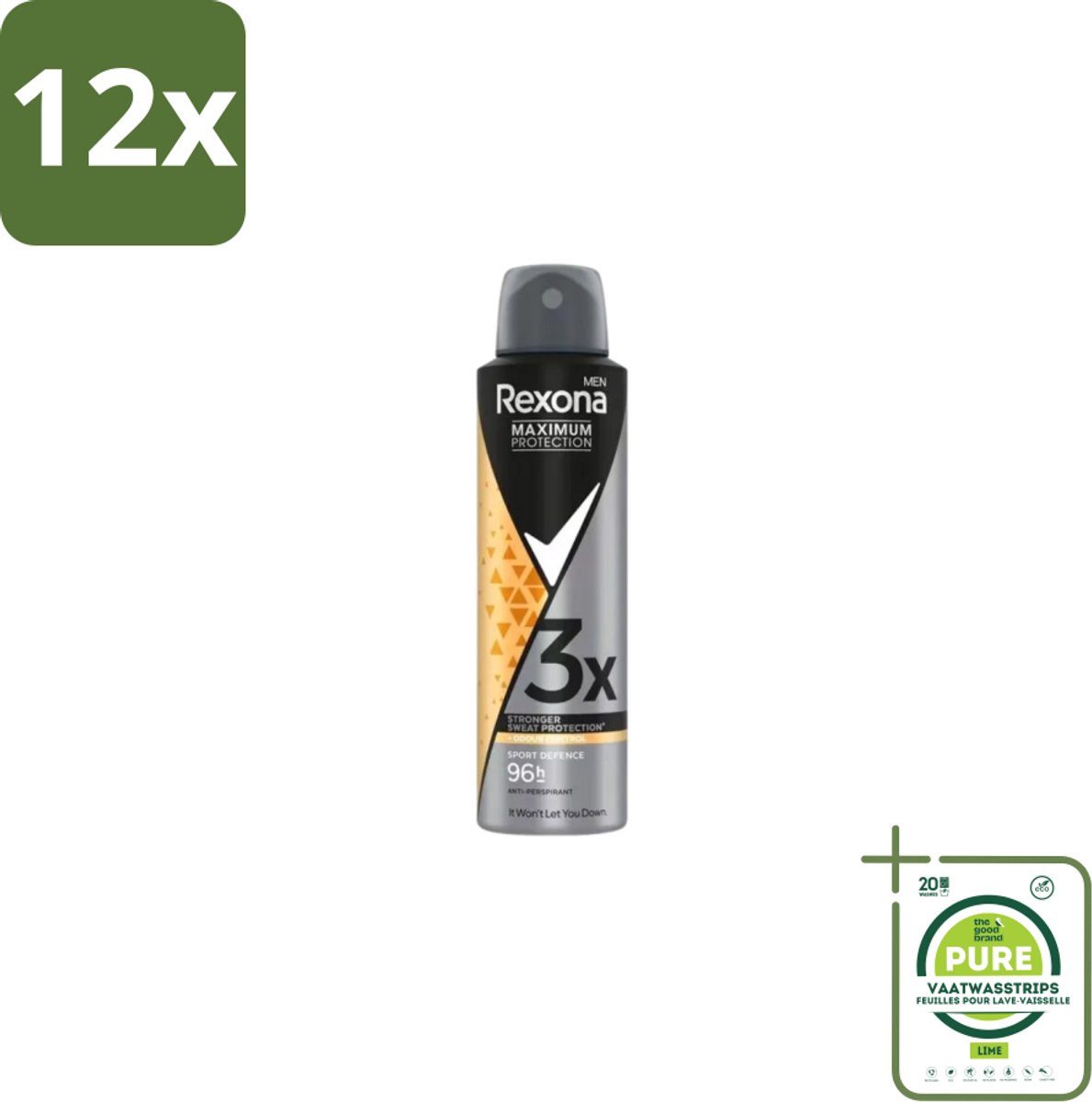 Rexona – Deodorant Spray – Maximum Protection Sport Defence – 150 ml - Voordeelverpakking - 12 stuks - Sport deodorant - Sportdefensie