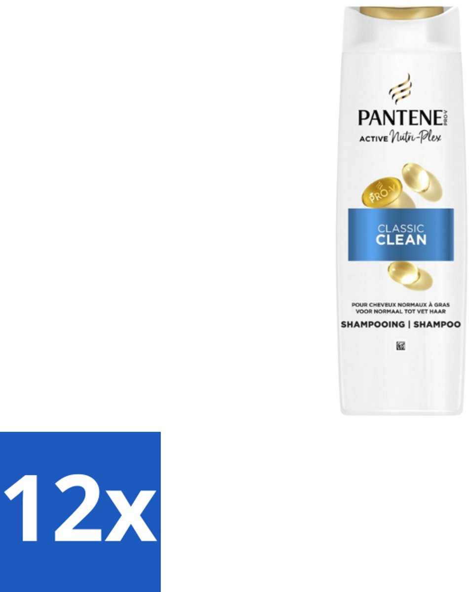 12 x Pantene – Shampoo – Classic Clean – 250 ml - Schone Haardag - Gezonde Haardag - Lichte Haardag - Milde Reiniging - Voedend Haar