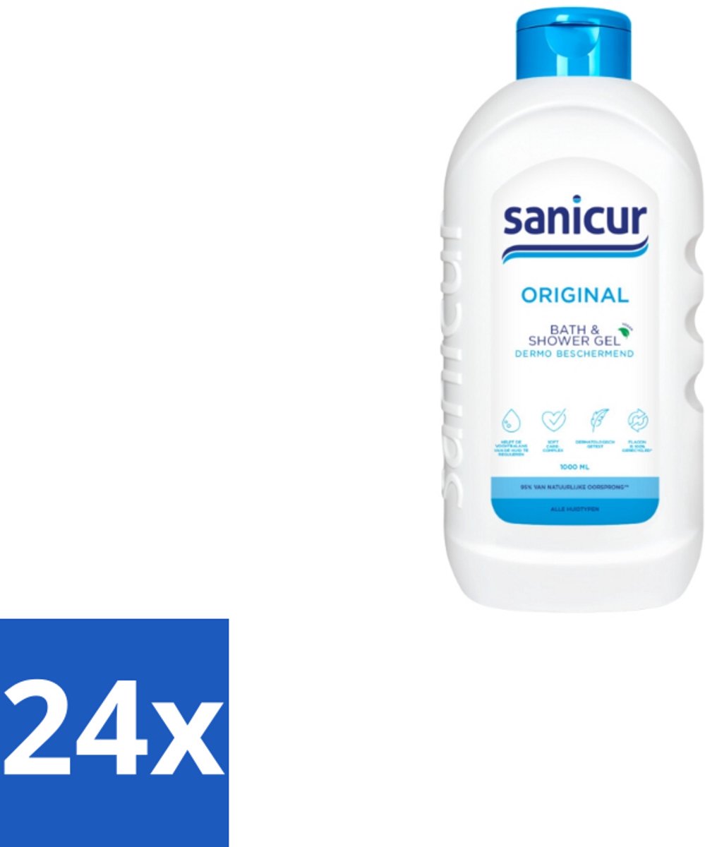 24 x Sanicur – Bad & Douchegel – Original – 1000 ml - Bad En Douche Gel - Huidverzorging - Vochtregulerend - PH-huidneutraal - Huidbeschermend
