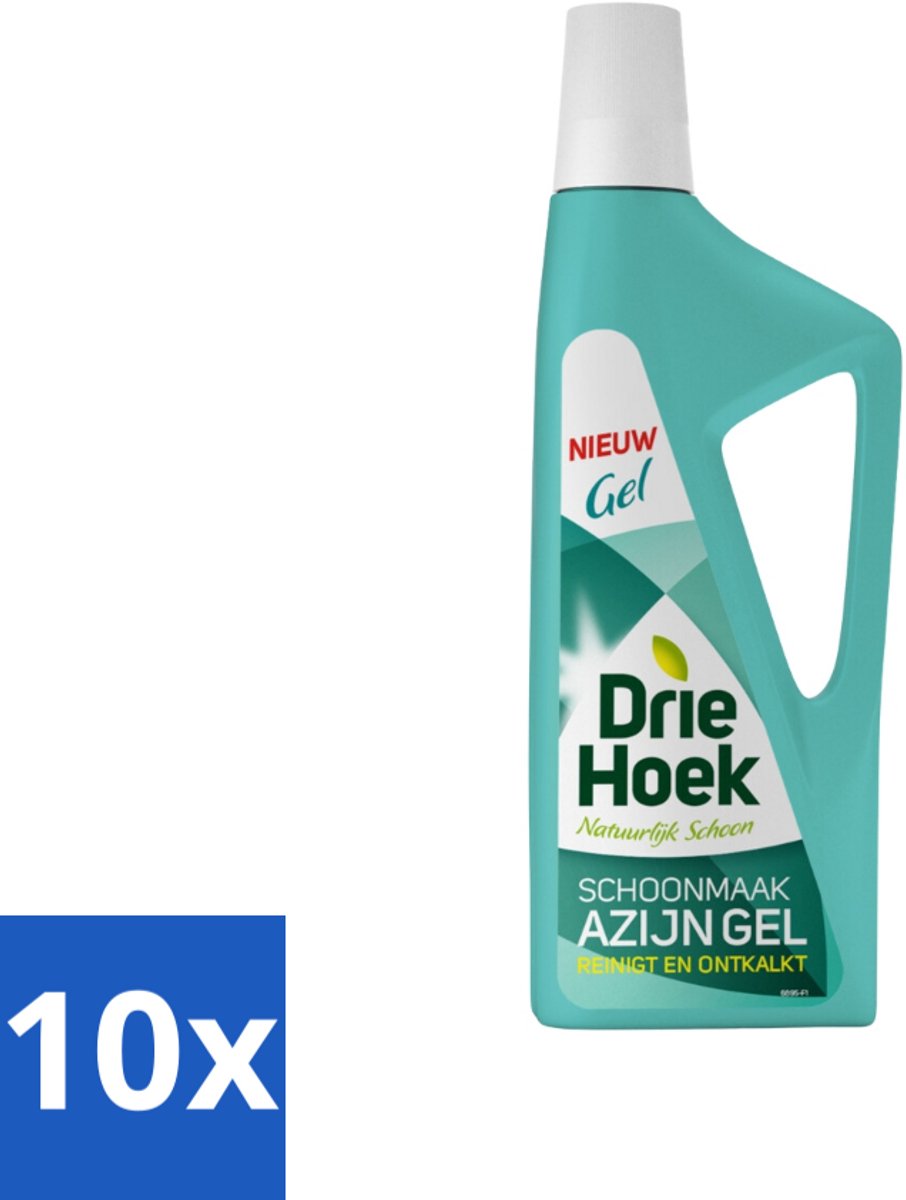 10 x Driehoek – Azijngel – 725 ml - Ontkalker - Kalkaanslag - Sanitair Reinigen - Badkamer Reinigen - Keuken Reinigen