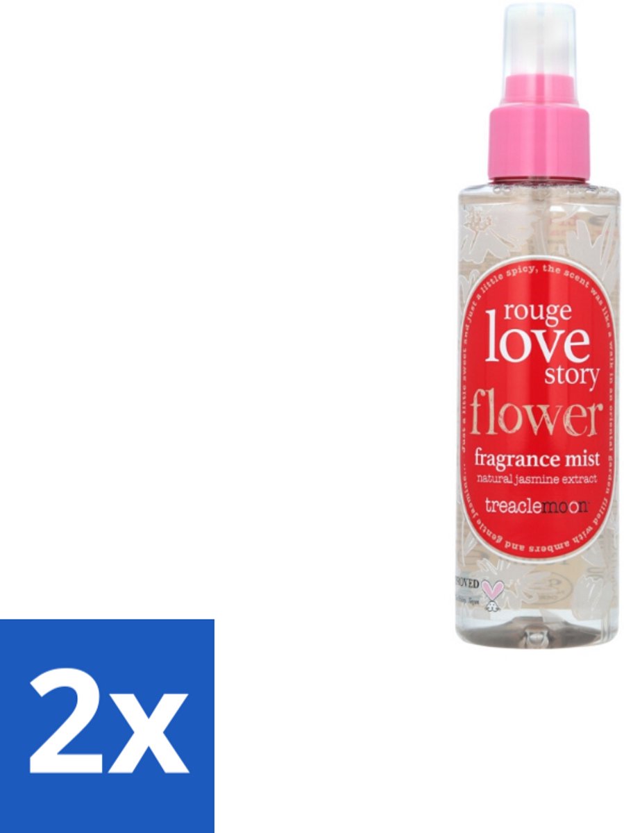 2 x Treaclemoon – Body Mist – Rouge Love Story – 150 ml - Lichaamsspray - Geur - Bloemige Geur - Fruitige Geur - Sensueel