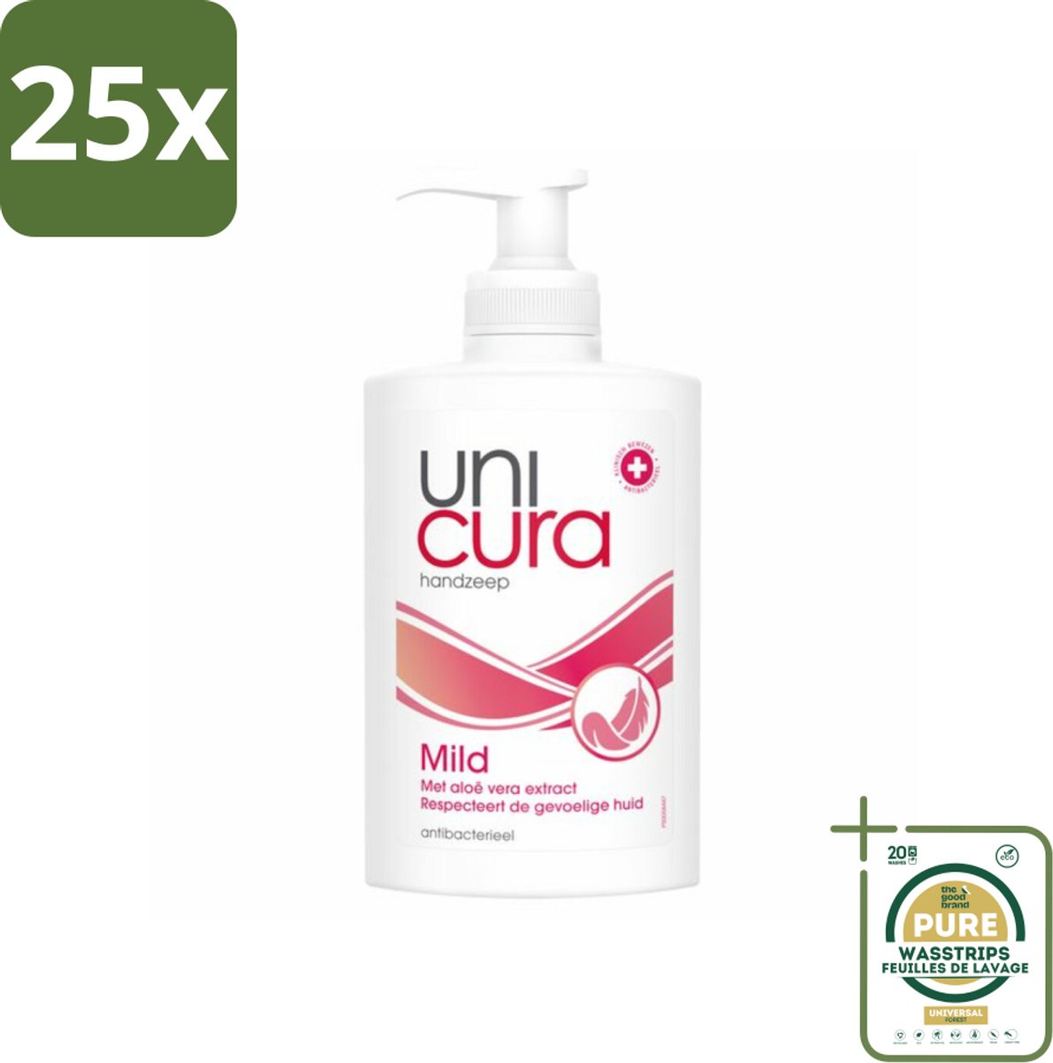 25 x Unicura Vloeibare Handzeep Mild 250 ml - Grootverpakking - Handzeep - Antibacterieel - Mild - Hygiëne - Handen Reinigen