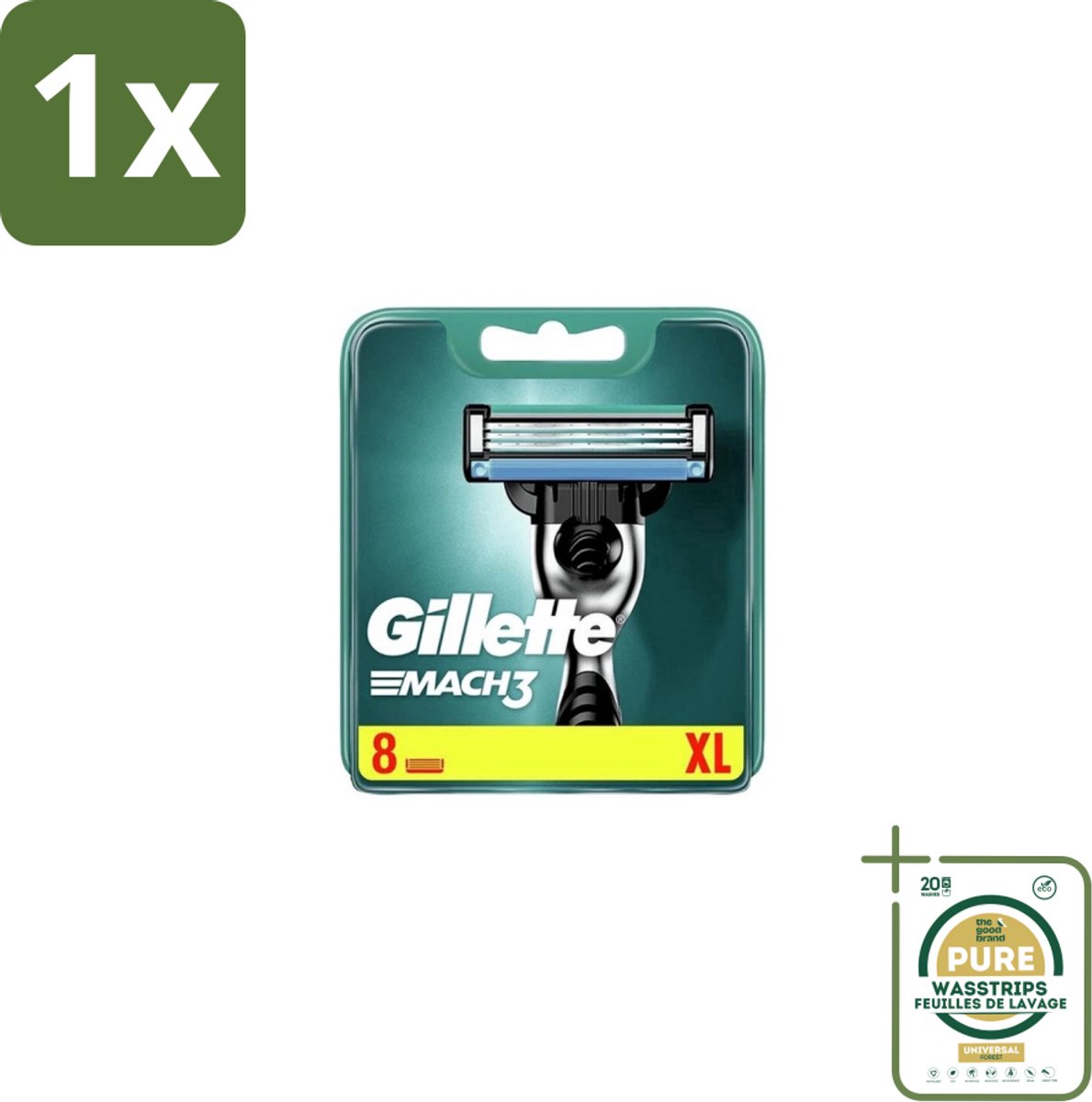 1 x Gillette – Mach3 – Scheermesjes – 8 mesjes- Scheren - Scheermesjes - Scheercomfort - Roodheid - Huidbescherming