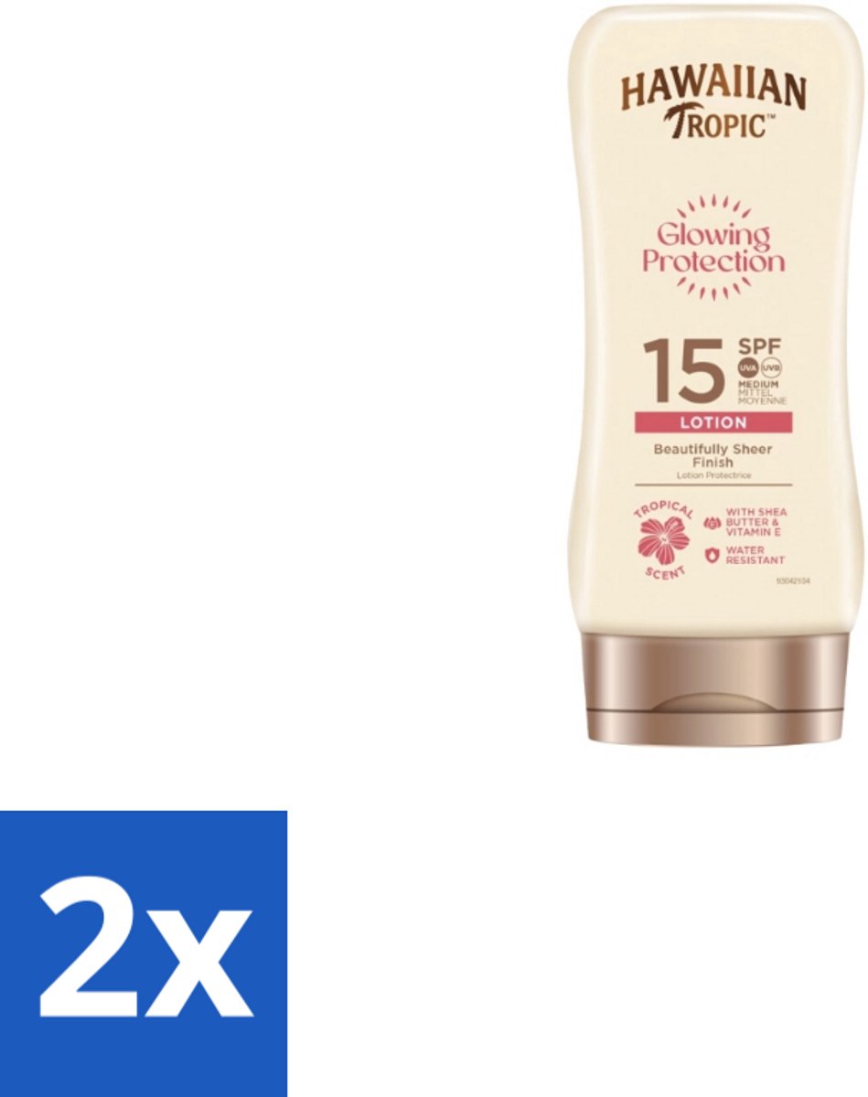 2 x Hawaiian Tropic – Zonnebrand Lotion – Satin Protection Ultra Radiance – SPF - Zonbescherming - Zonlotion - Stralende Huid - Zonnebrandlotion - Huidbescherming