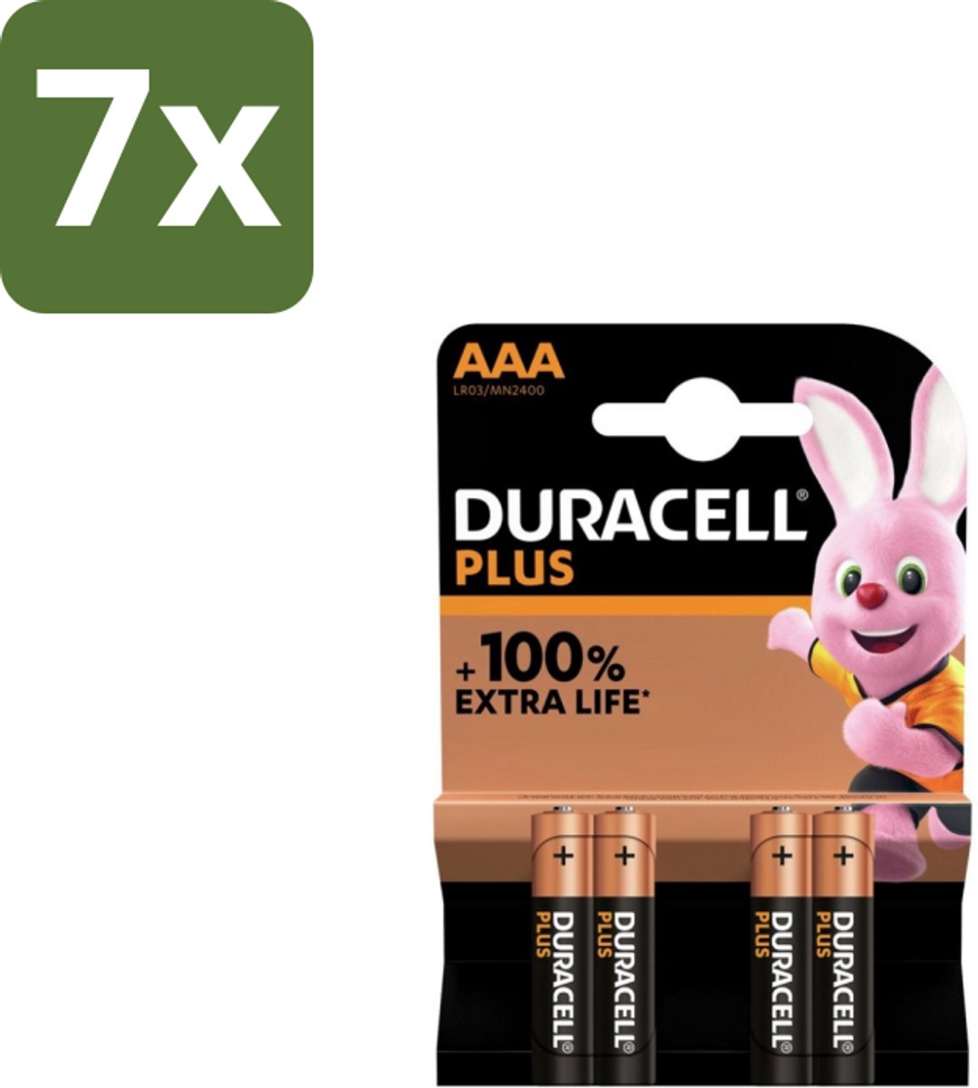 7 x Duracell – Alkaline Batterijen AAA – Plus – 4-pack - AAA Batterijen - Alkaline Batterijen - Langdurige Batterijen - Batterijen Voor Speelgoed - Batterijen Voor Zaklampen