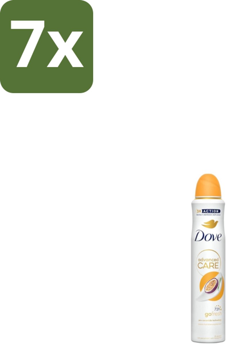 7 x Dove – Deodorant Spray – Passion Fruit – 250 ml - Passievrucht Deodorant - Frisse Deodorant Spray - Passievrucht Geur - Deodorant Spray - Okselhuid Verzorging