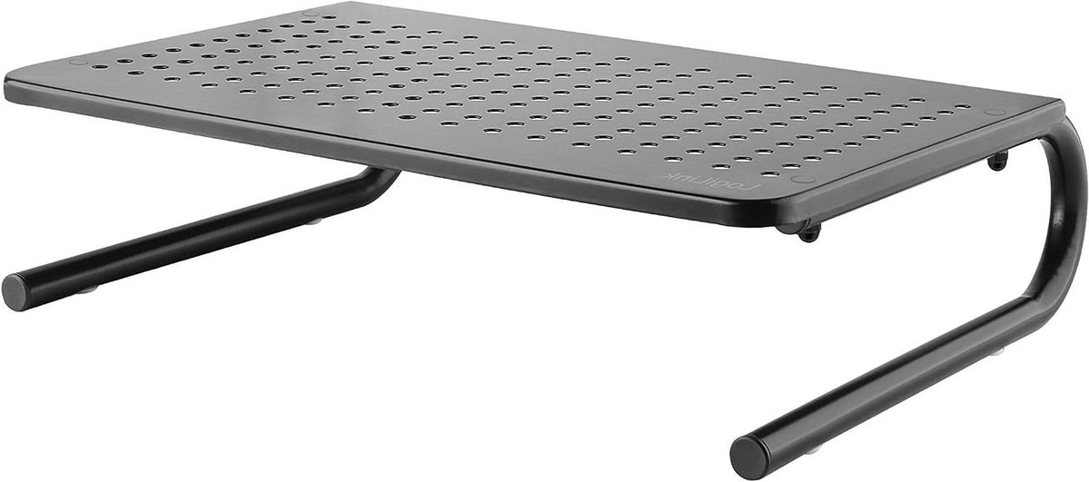 Monitorverhoging - Bureau verhoger - Comfortabel werken - Luchtdoorlatend ontwerp - 37 cm breed - Zwart