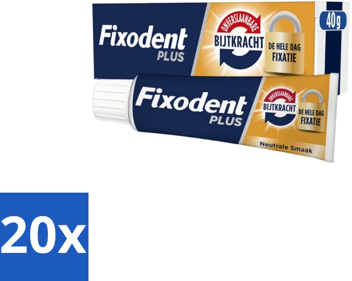 20 x Fixodent Kleefpasta Plus Dual Power 40 gr - Kleefpasta Kunstgebit - Onverslaanbare Bijtkracht - Kunstgebit Fixatie - Bijtkracht Kunstgebit - Kunstgebit Comfort