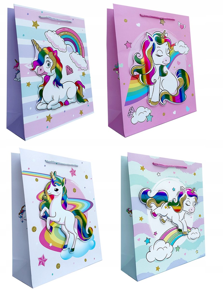 Decoratieve Cadeautas met Eenhoorn - 18x23x10cm