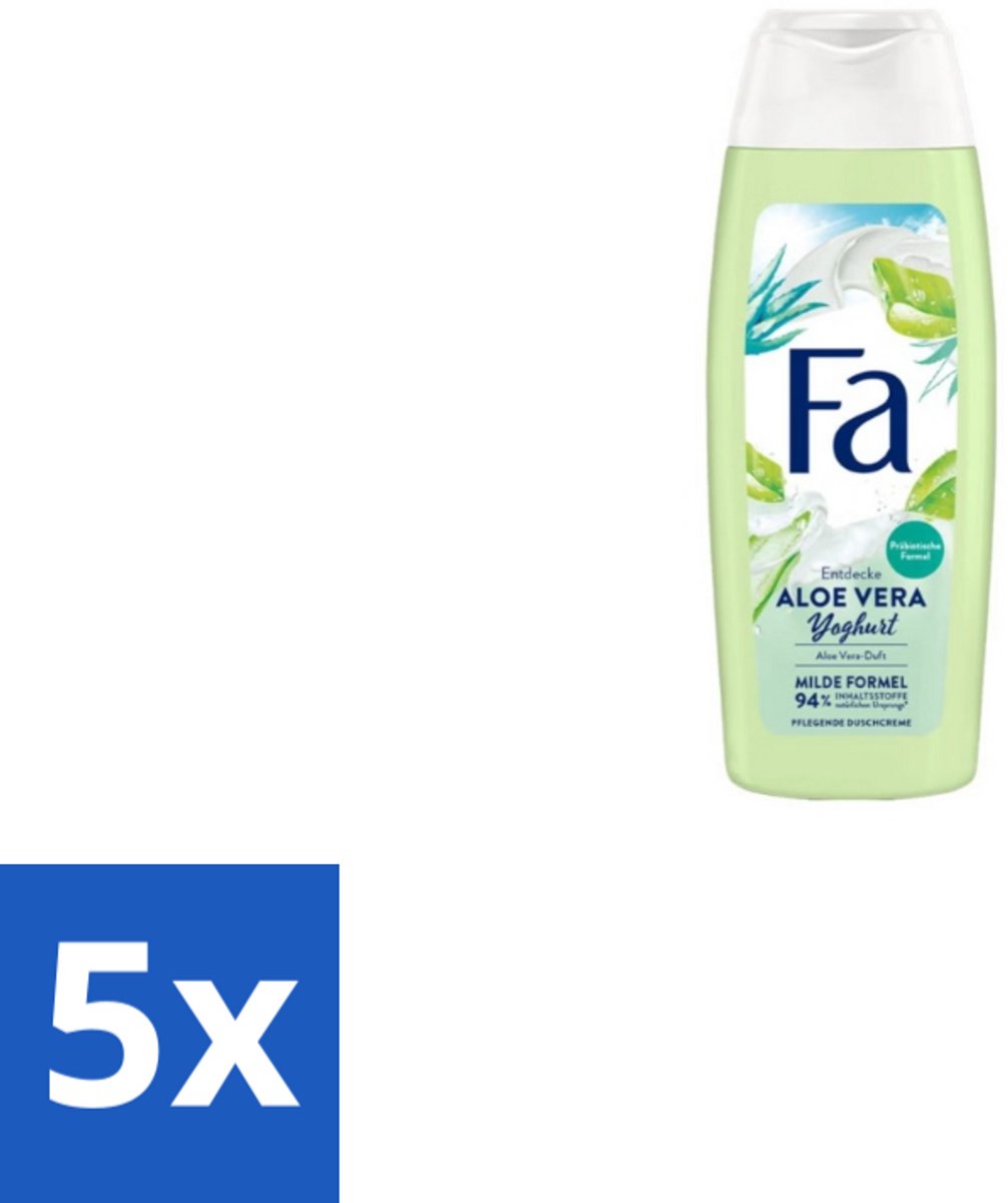 5 x Fa – Douchegel – Yoghurt Aloe Vera – 250 ml - Douchegel Yoghurt Aloë Vera - Milde Reiniging - Hydraterende Douchegel - Verzorgende Douchegel - Gevoelige Huid
