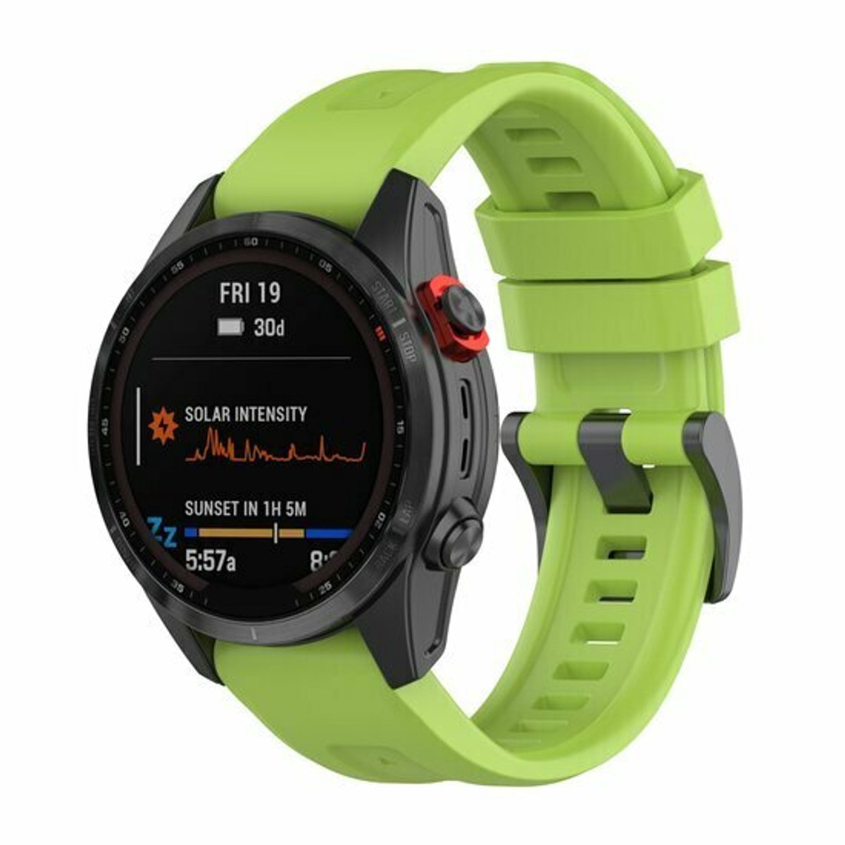 By Qubix - Geschikt voor Garmin bandje - 20mm Quickfit - Siliconen sportbandje - Groen - Geschikt voor Garmin Fenix 9 / 9 pro - 43mm