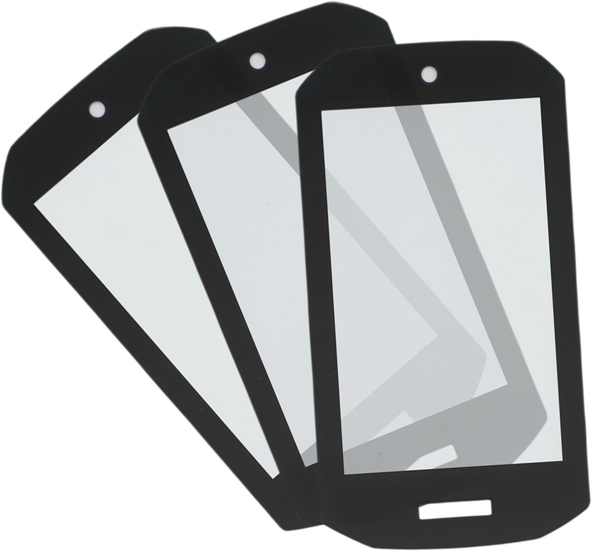 3-Pack Tempered Glass Screen Protectors voor Fietsnavigatie, Bescherming tegen Krassen, Transparant en Zwart Rand