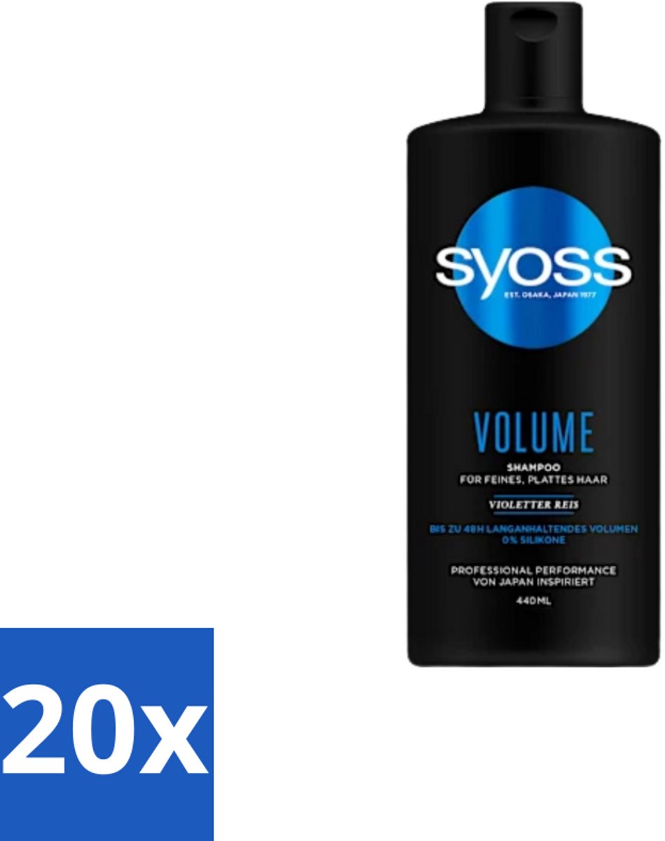 20 x Syoss – Shampoo – Volume – 440 ml - Volume Shampoo - Fijn Haar Shampoo - Slap Haar Shampoo - Body Shampoo - Volumegroei Shampoo