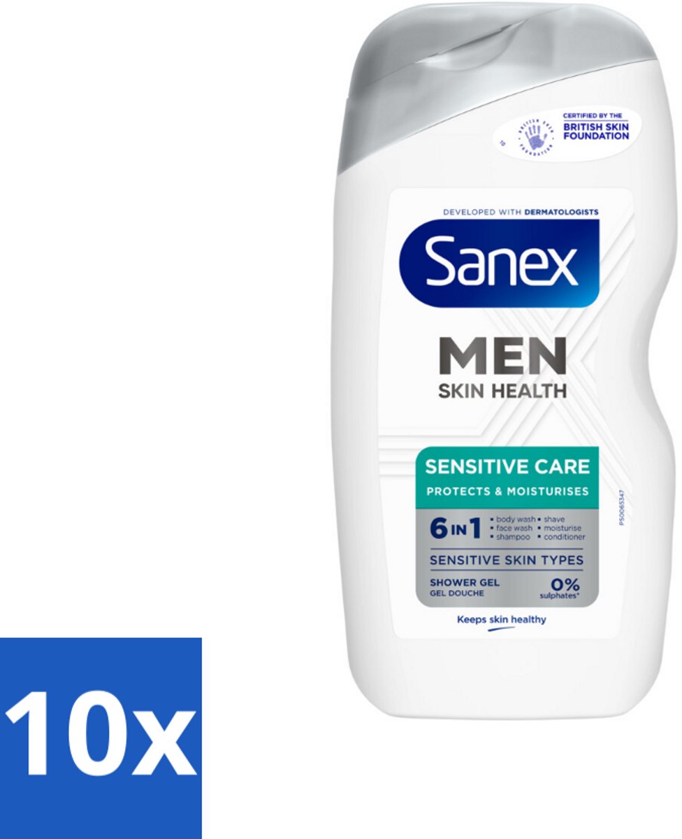 Sanex – Douchegel – Men Sensitive – 400 ml - Bulkverpakking - 10 stuks