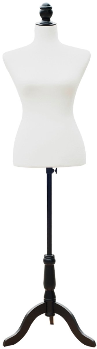 Kledingrek - Etalagepop torso - Schuim, hout en metaal - Wit