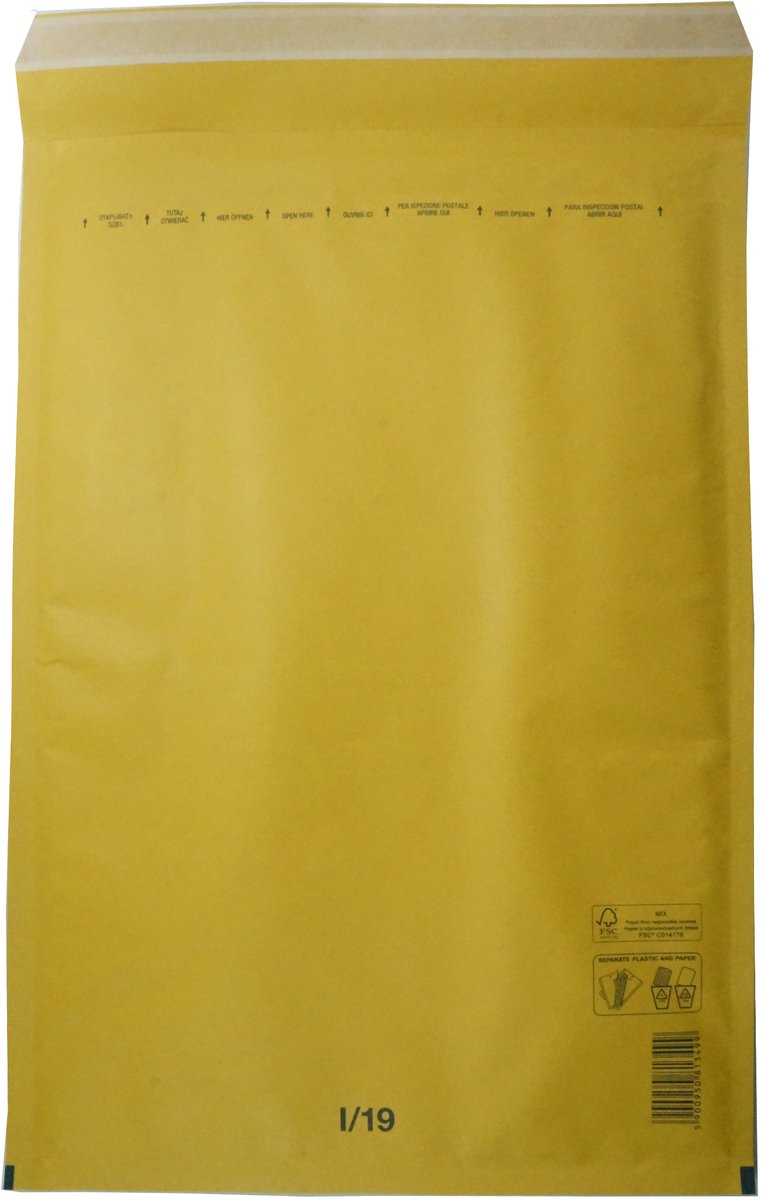 Luchtkussen enveloppen A3 - 19/I - 455 x 320 mm - 10 stuks - HK zelfklevend met plakstrip - Bruin - Netuno