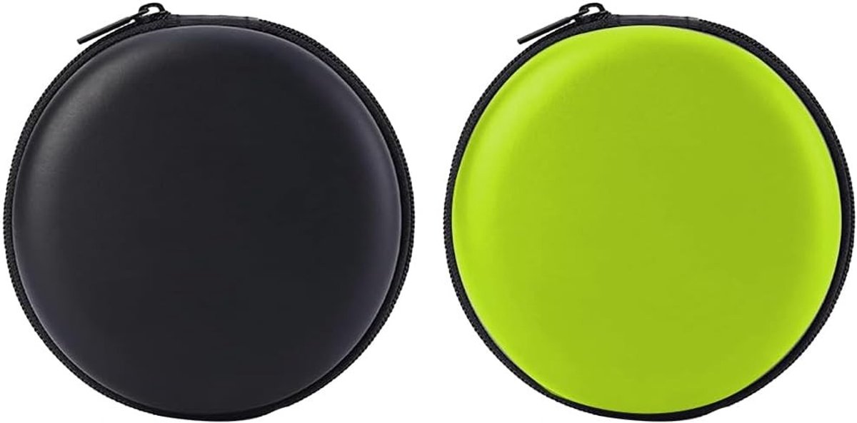 Hardcase voor Hoofdtelefoon met Rits, Schokbestendige Bescherming, Geschikt voor Kabels en Accessoires - Set van 2