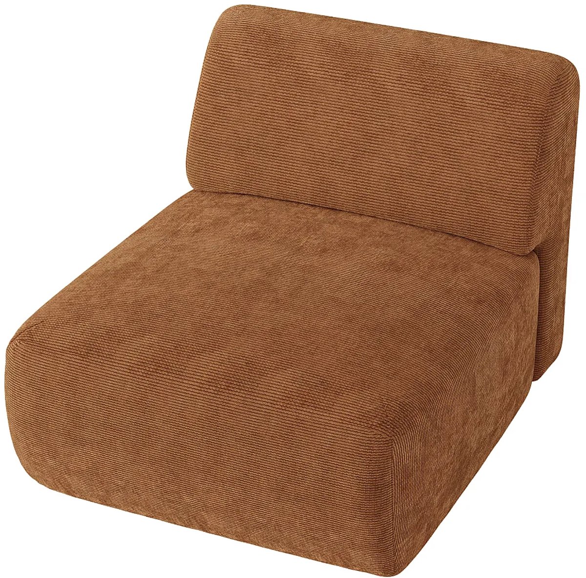Vente-unique Fauteuil in fijn ribfluweel - Terracotta - Maison Céphy POGNI
