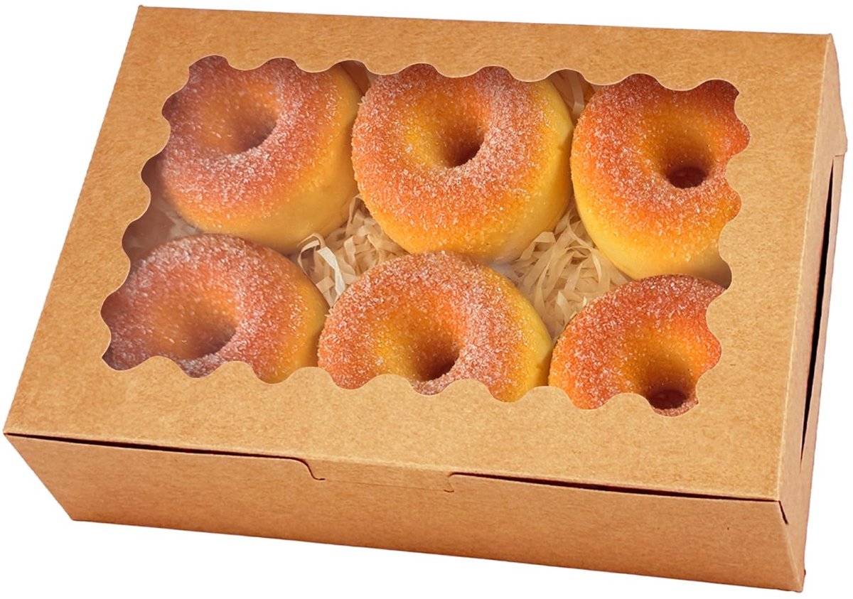 Elzusha - Set van 15 Bruine Koekdozen met Venster voor Bakkerij