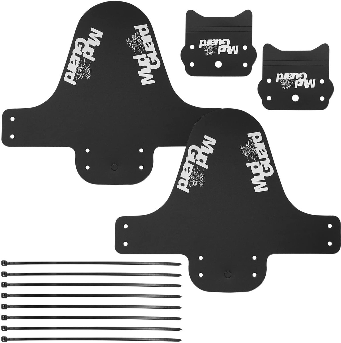 Elzusha - Set van 3 Fietsmudguards voor Mountainbikes met Kabelbinders