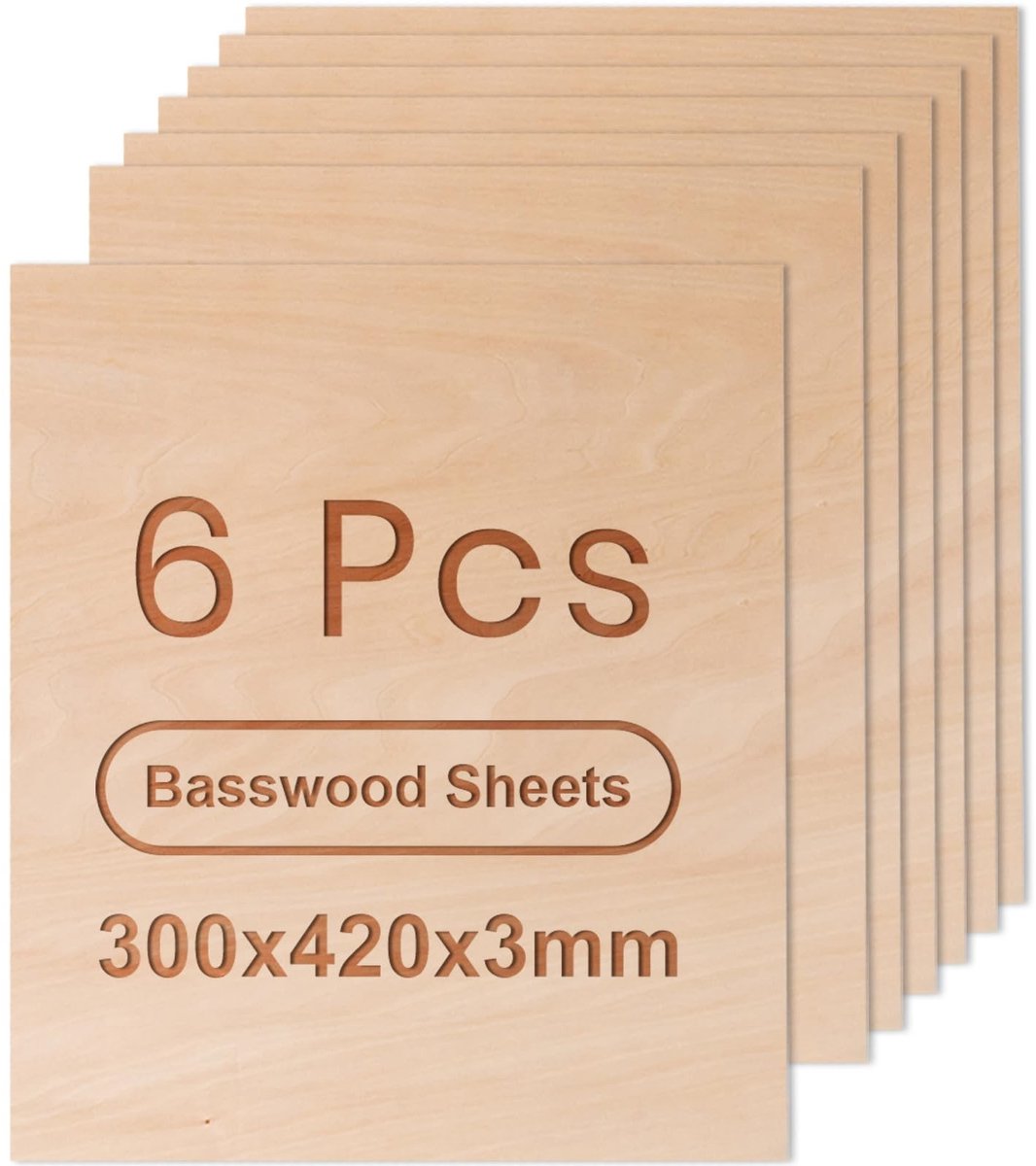 Elzusha - Basswood Plywood Sheets 6 Stuks voor Houtbewerking