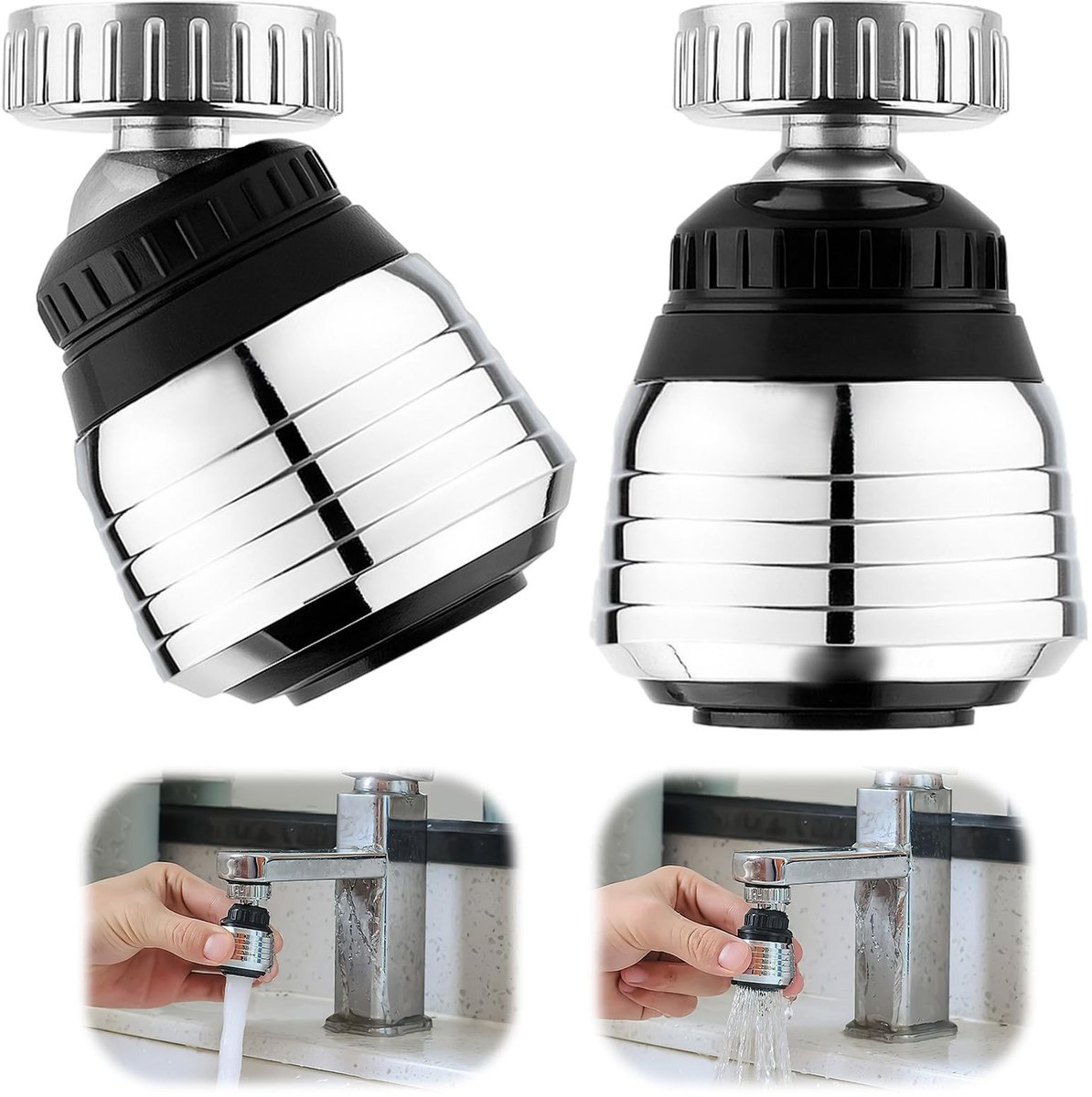 Elzusha - 2 Stuks 360° Rotatable Faucet Aerator